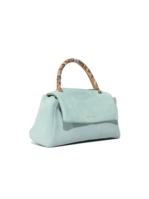 Borsa Sveva Longuette Peach Flowers in suede Acqua ORCIANI | B02159 PEFACQ